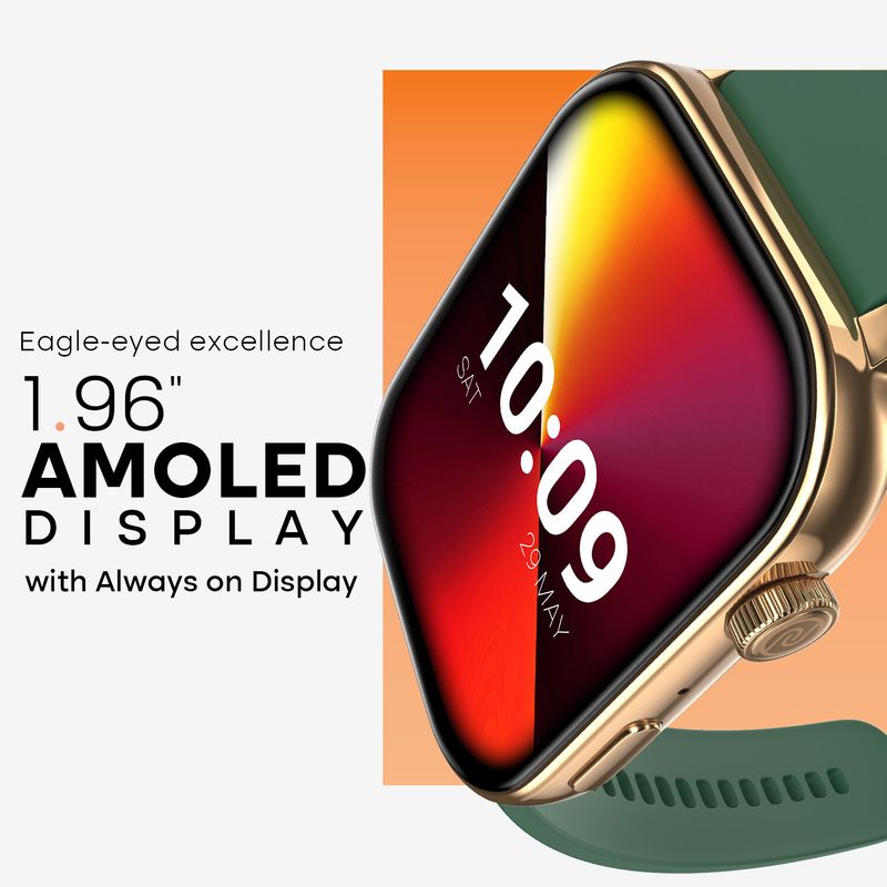Noise Icon 4 with Stunning 1.96'' Display, Metallic Finish, BT Calling Smartwatch (Forest Green Strap, Regular) - Image 4