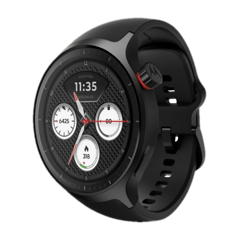 MOTOROLA Moto Watch 1.4" OLED, AOD, Dual band GPS, Powered by Polar, Android only Smartwatch (Pantone Volcanic Ash Band Strap, Free Size)