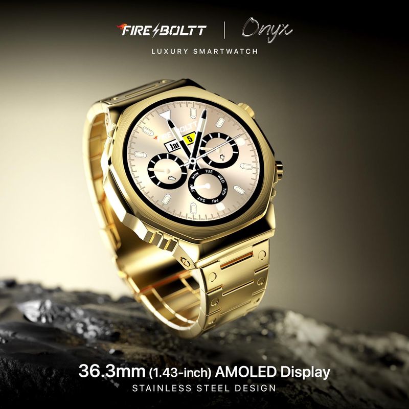 Fire-Boltt ONYX Smartwatch (Gold Strap, Free Size) - Image 6