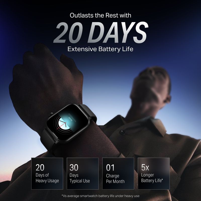 boAt Storm Infinity Plus Smartwatch, 1.96" Display, 20-Day Battery - Image 6
