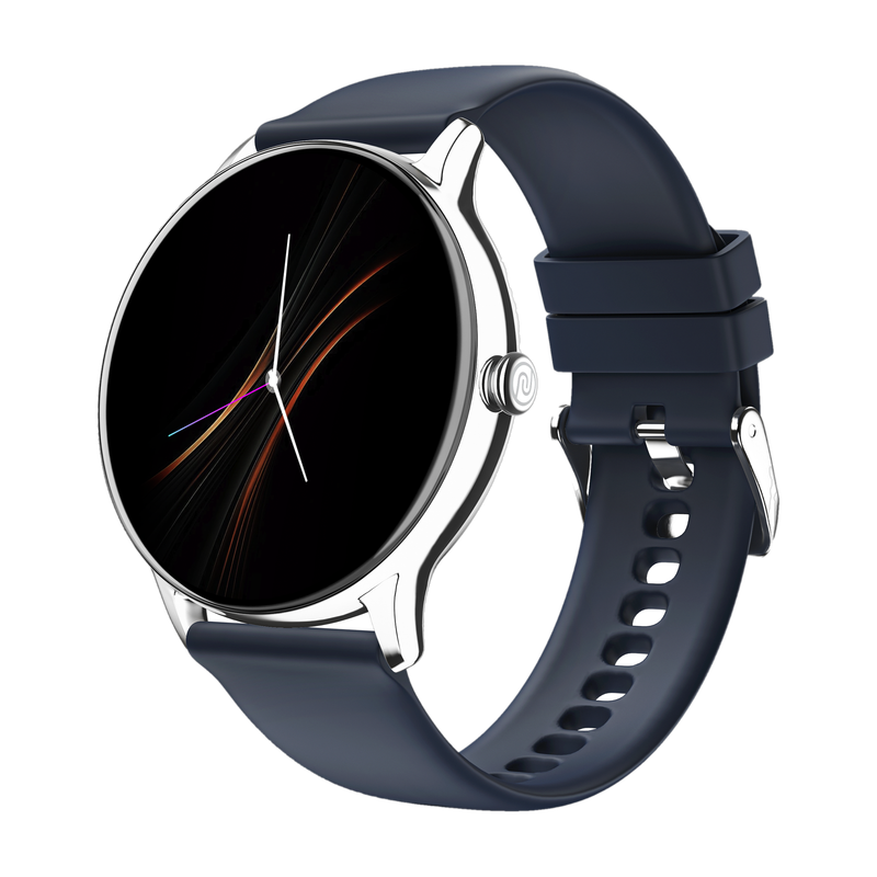 Noise Twist Go 1.39'' Display, Bluetooth Calling, Metallic Finish, 100 Sports Modes Smartwatch Silver Blue Strap, Regular