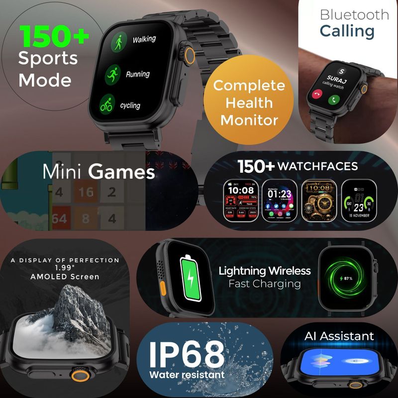 Melbon BT Calling Smartwatch 1.99" TFT Display - Image 3