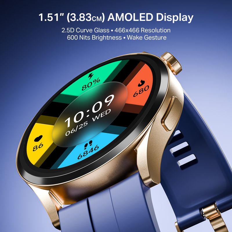 boAt Chrome Horizon Smartwatch (Royal Blue Strap, Free Size) - Image 4