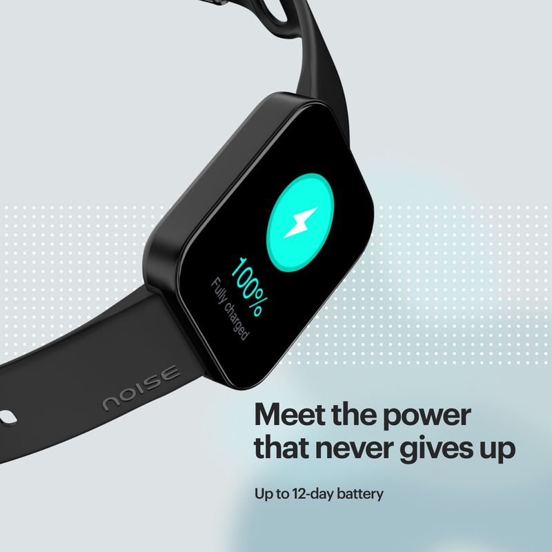 Noise ColorFit Caliber 2 with 1.83'' Display, Upto 12 Day Battery, 60 Sports Mode Smartwatch (Black Strap, Regular) - Image 4