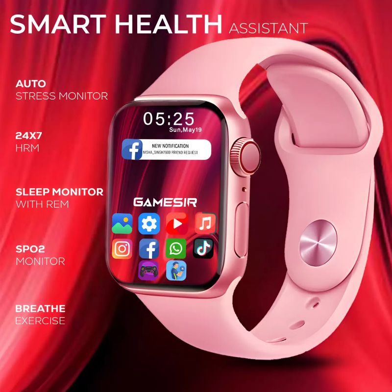 GameSir I8 Pink-A1 Full Screen Touch Watch - Image 6