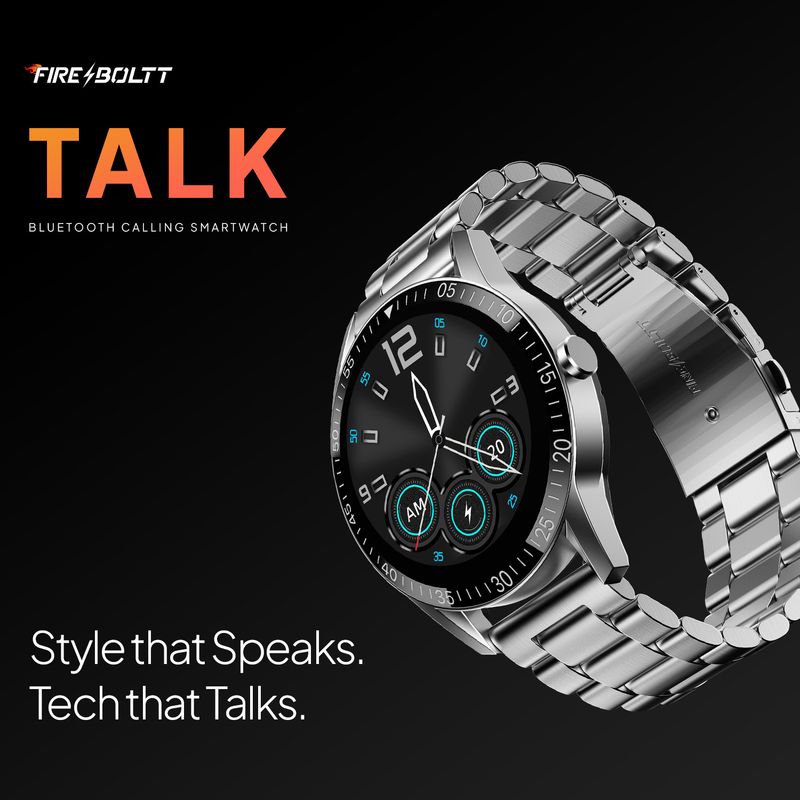 Fire-Boltt Talk 35.3mm Bluetooth Calling Smartwatch Silver - Image 2