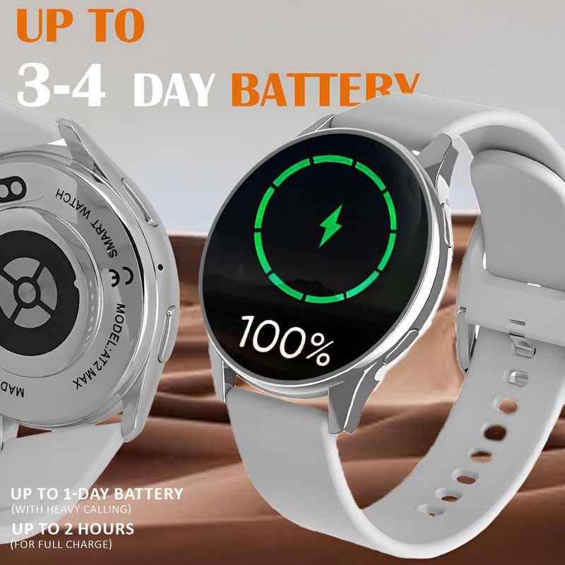 GameSir Active 2 Round Smartwatch, Grey Strap, Free Size - Image 6