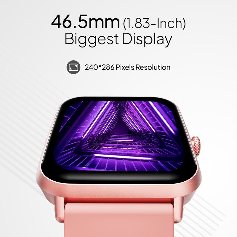 Fire-Boltt Ninja Calling Pro Plus 46.5mm (1.83) Display Bluetooth Calling, AI Voice Smartwatch (Pink Strap, Free Size) - Image 5