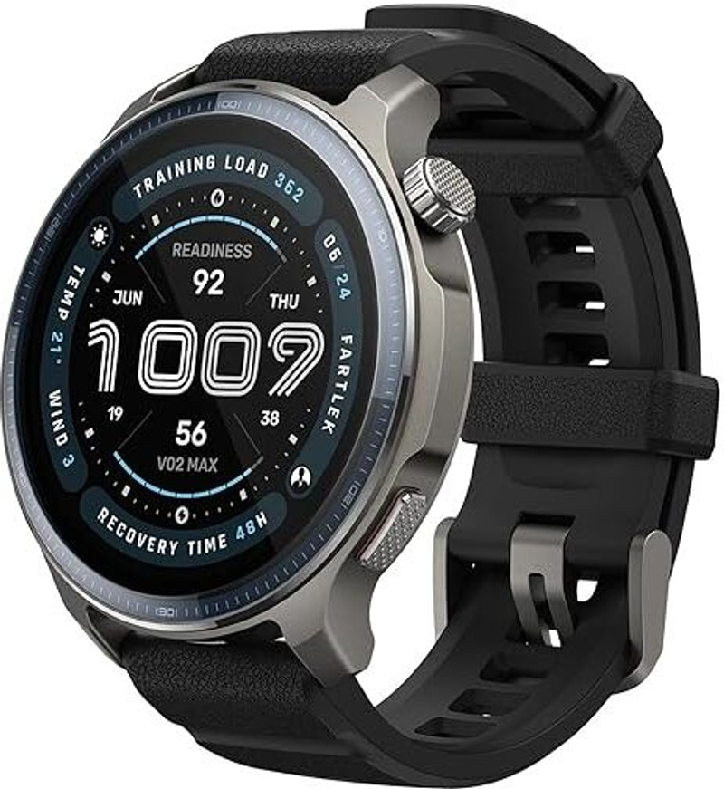 AMAZFIT Balance 2 1.5 AMOLED Sapphire Glass Display,Dual Band GPS,Upto 21 Days Battery Smartwatch Black Strap, Free Size