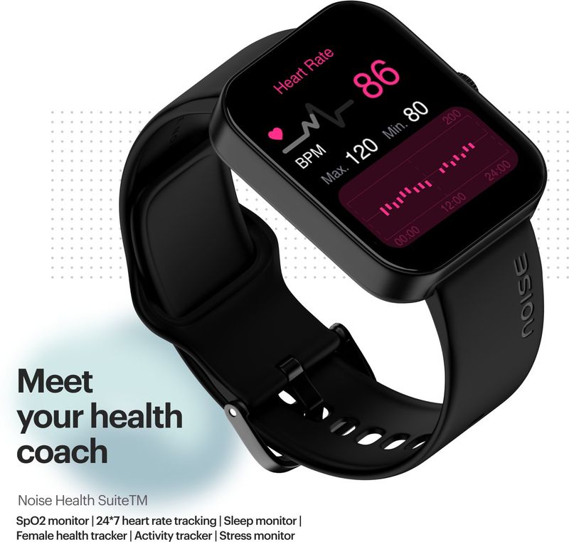 Noise ColorFit Caliber 2 with 1.83'' Display, Upto 12 Day Battery, 60 Sports Mode Smartwatch (Black Strap, Regular) - Image 5