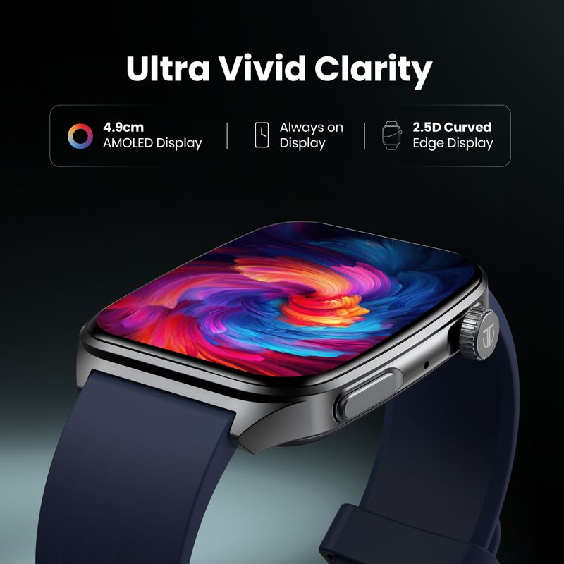 Titan Smart 4.0 1.93inch AMOLED Display | AI Watch Faces | BT Calling | Smart Wellness Smartwatch (Blue Strap, Free Size) - Image 3