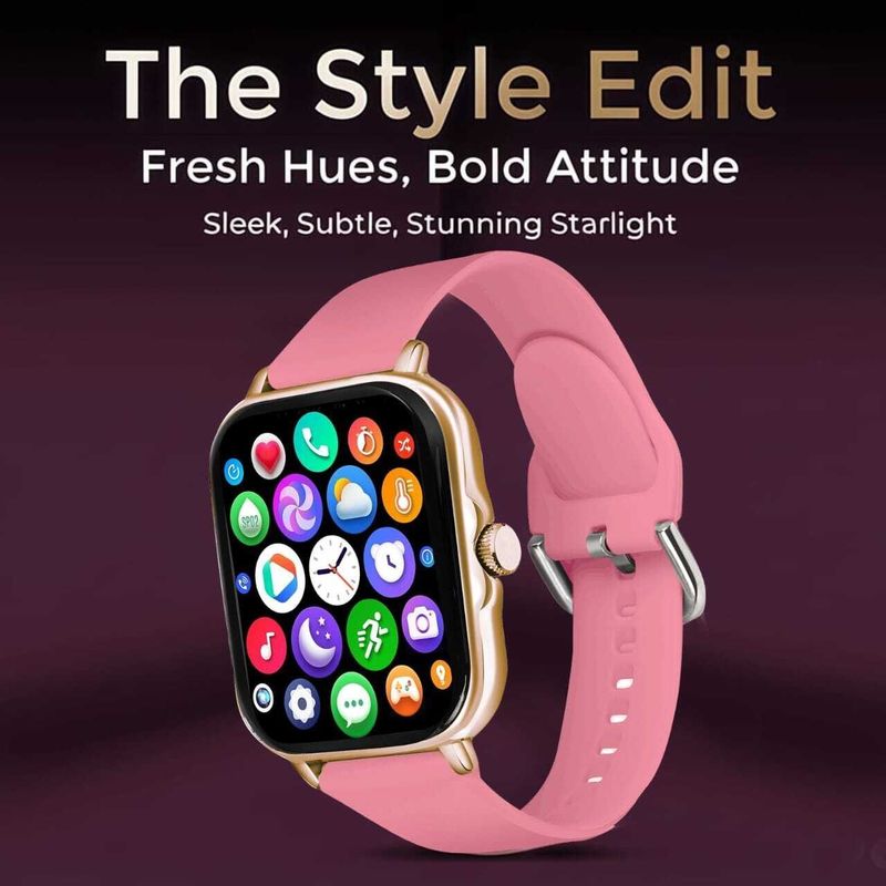 WauroNix H6 Smartwatch with Calling, Heart-Rate Monitor & Multi-Sport Modes Smartwatch (Pink Strap, 1.9 Inch Huge First Big Display) - Image 6
