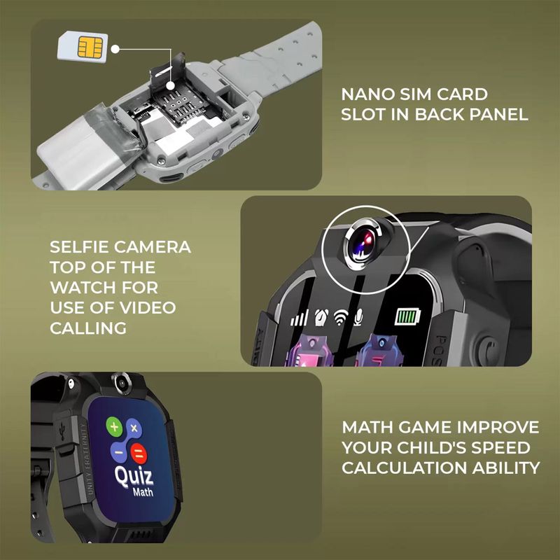 ThirdEye Enertech Kids Smart Watch Q18, Black Strap - Image 4