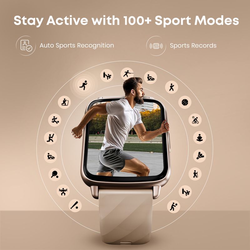 Fastrack Jupiter S1 Smartwatch Beige - Image 3