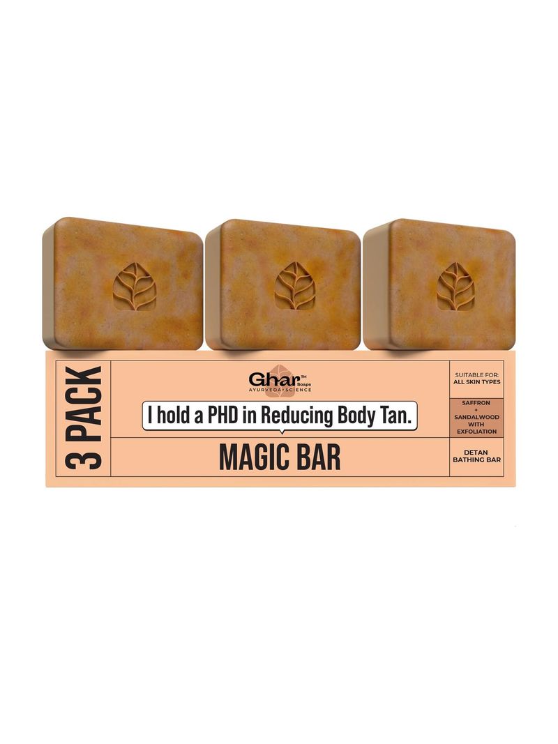 Ghar Soaps Wood & Saffron Soap 3-Pack Pack of 3 - Image 2