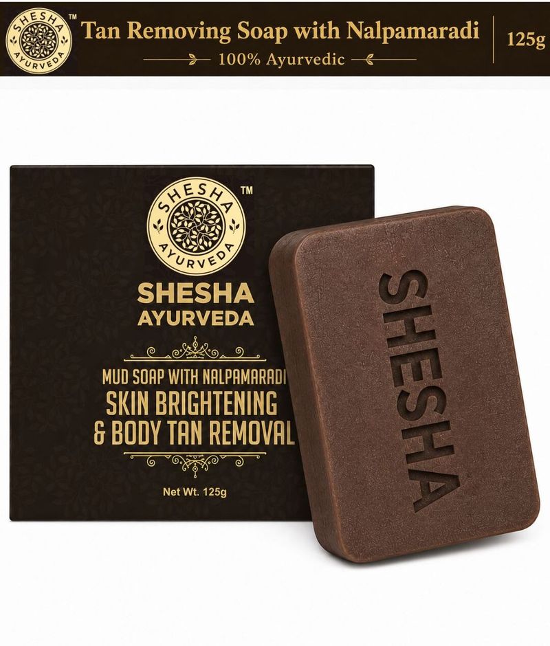 shesha ayurveda Mud With Nalpamaradi Skin Brightening Soap Bar 125g - Image 4