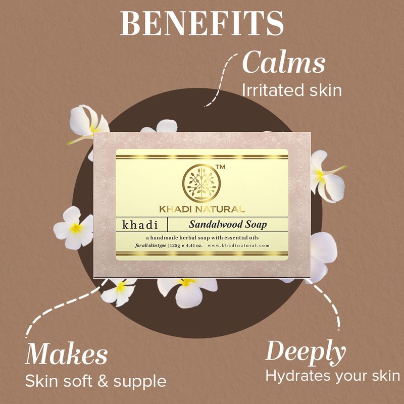 KHADI NATURAL Sandalwood Soap (Pack Pack of 6 · 125 g (750 g total) - Image 6