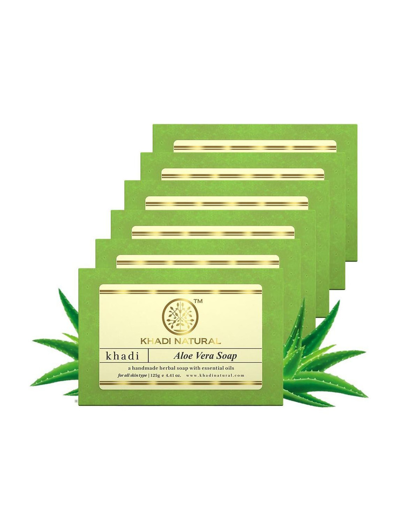 KHADI NATURAL Aloe Vera Soap for Smooth Hydrated Skin 6 x 125 g