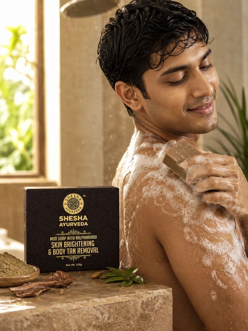 shesha ayurveda Mud With Nalpamaradi Skin Brightening Soap Bar 125g - Image 6