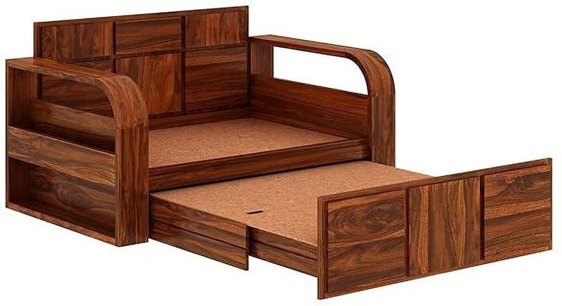 Ganpati Arts Scott Sheesham Wood 2 Seater Sofa Bed - Image 4