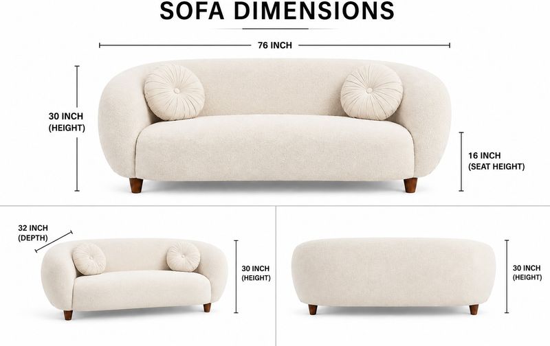 RM HOME Calista Curve 3 Seater Sofa - Image 6