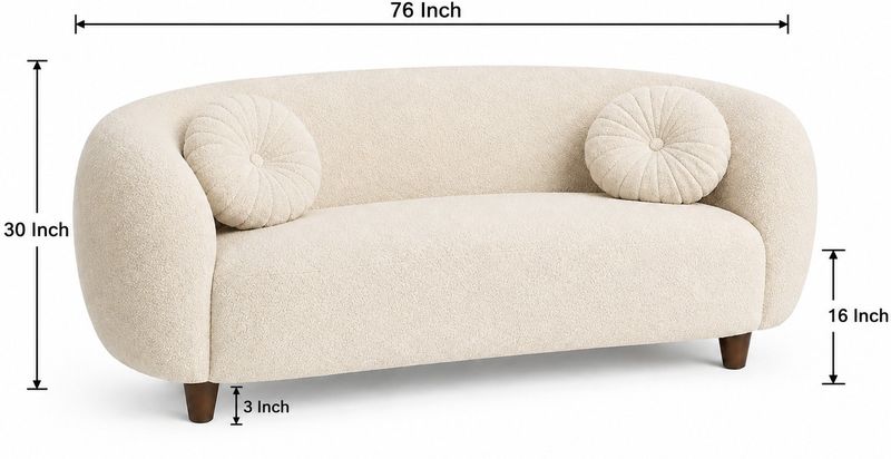 RM HOME Calista Curve 3 Seater Sofa - Image 4