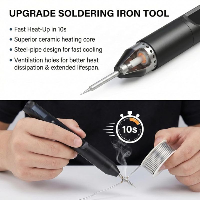 30W USB Cordless Rechargeable Soldering Iron Kit - Image 4