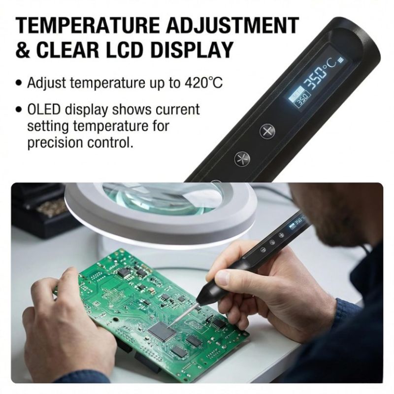 30W USB Cordless Rechargeable Soldering Iron Kit - Image 5