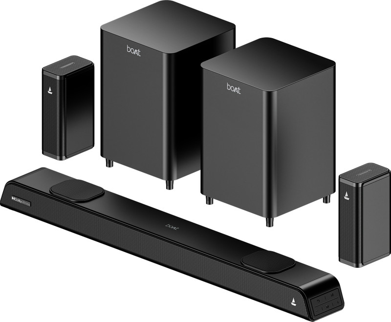 boAt Aavante Prime 5.2.4 6250DA, Dolby Atmos, Scan QR for Installation, Multi Connect 625 W Bluetooth Soundbar Premium Black, 5.2.4 Channel
