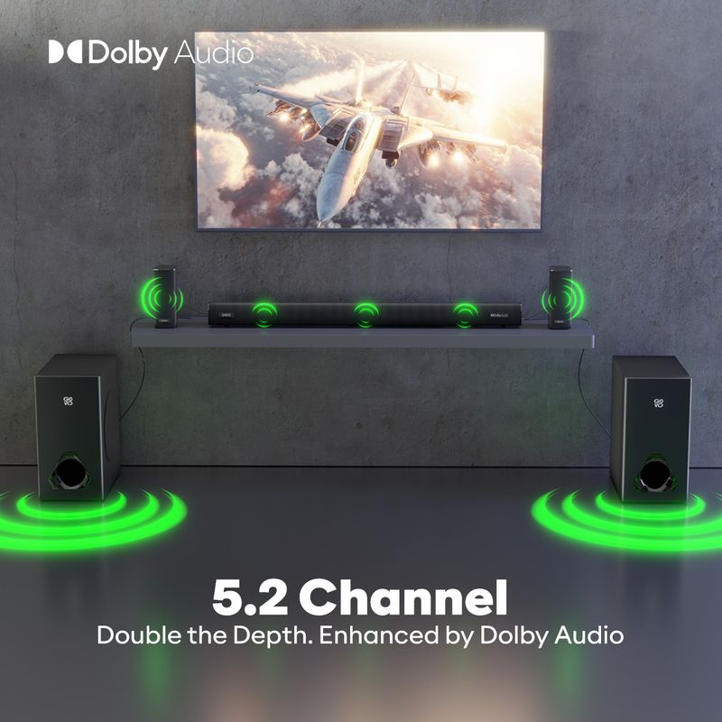 GOVO GOSURROUND 888 Dolby Digital 625 W Bluetooth Soundbar (Platinum Black, 5.2 Channel) - Image 3
