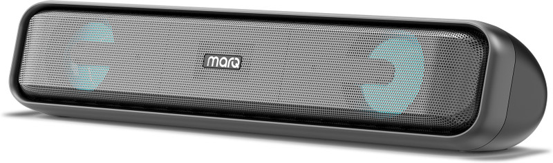 MarQ by Flipkart Thunder with Dual Drivers, Upto 6Hrs of Playback, RGB LED lights 24 W Bluetooth Soundbar (Black, 2.0 Channel)