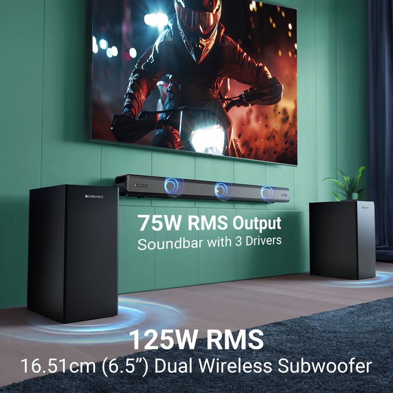 ZEBRONICS ZEB-SBSPK C12 625W Bluetooth Soundbar - Image 6