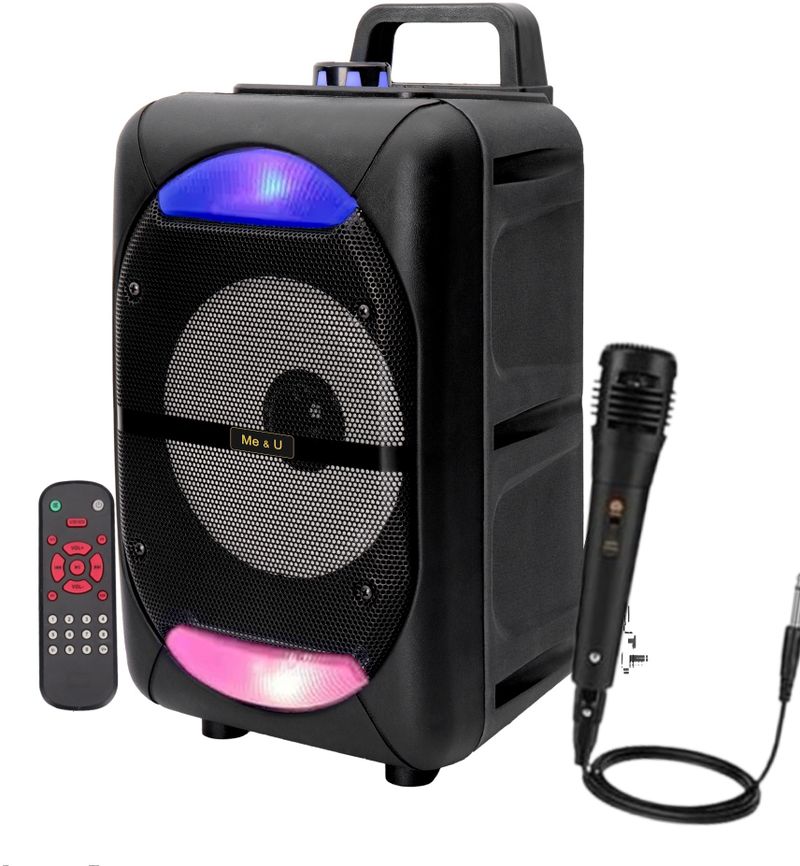 ME&U MusicPro 60W Bluetooth Speaker with Karaoke Mic (Black) - Image 2