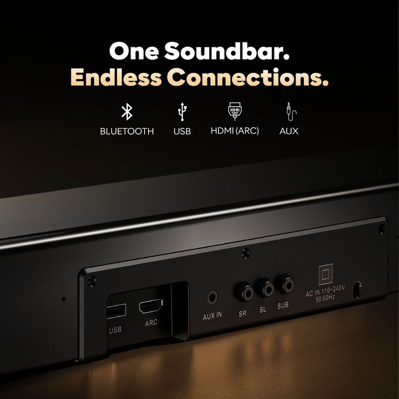 GOVO GoSurround 690 120W Bluetooth Soundbar Silver - Image 6