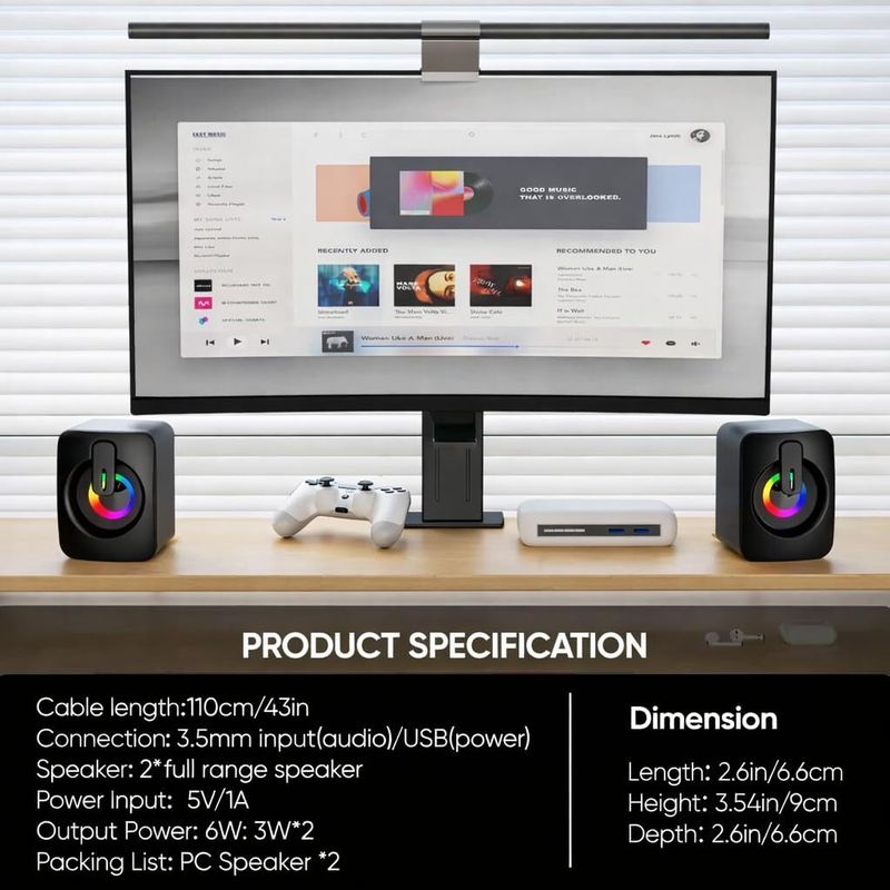 Otoobest RGB Lights Computer Speaker 6W - Image 5