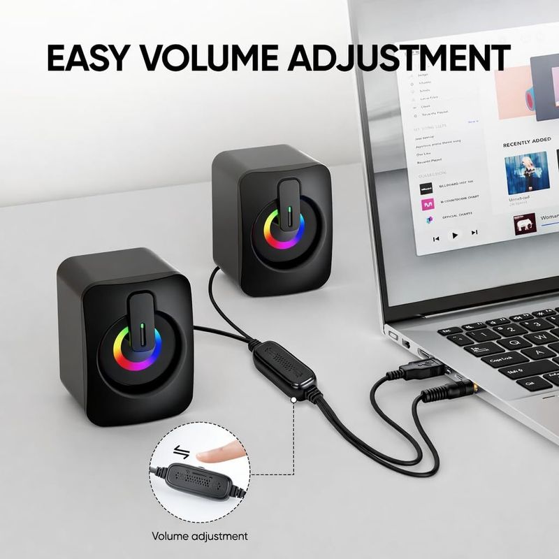 Otoobest RGB Lights Computer Speaker 6W - Image 4