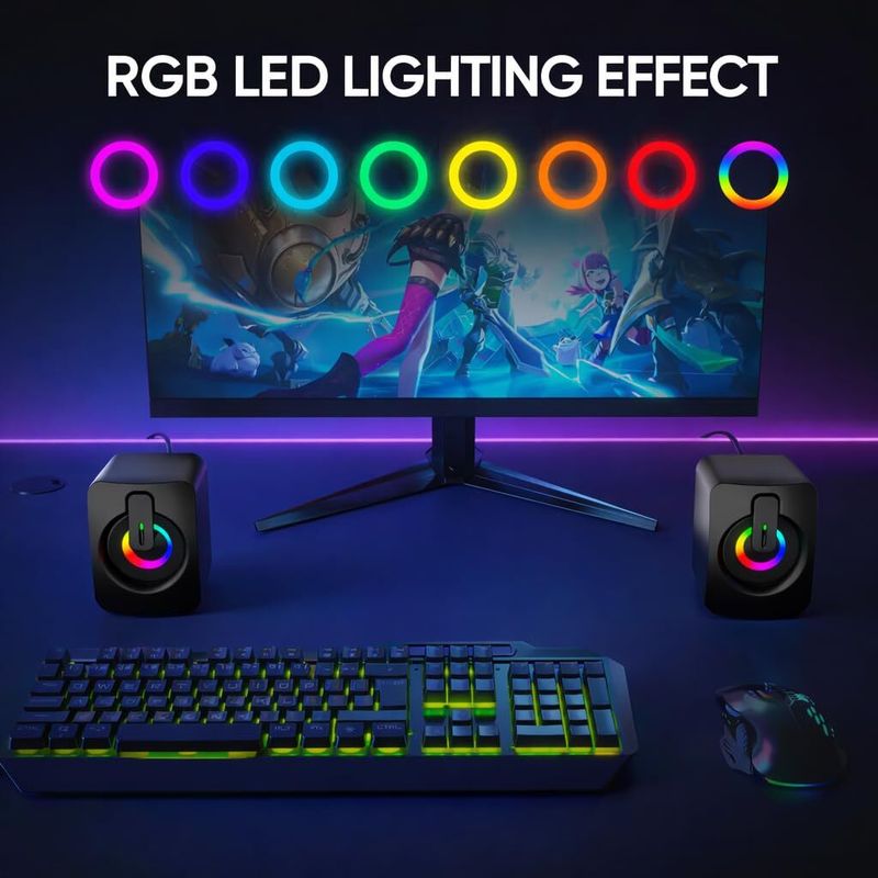 Otoobest RGB Lights Computer Speaker 6W - Image 3