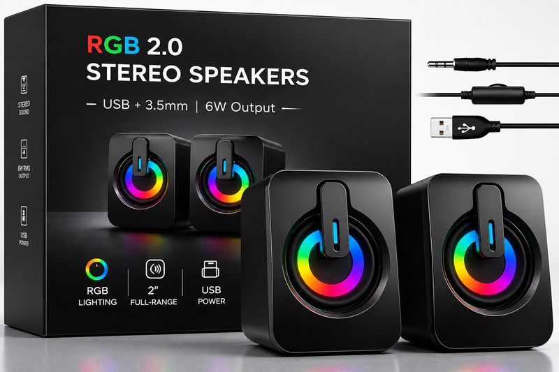 Otoobest RGB Lights Computer Speaker 6W - Image 2