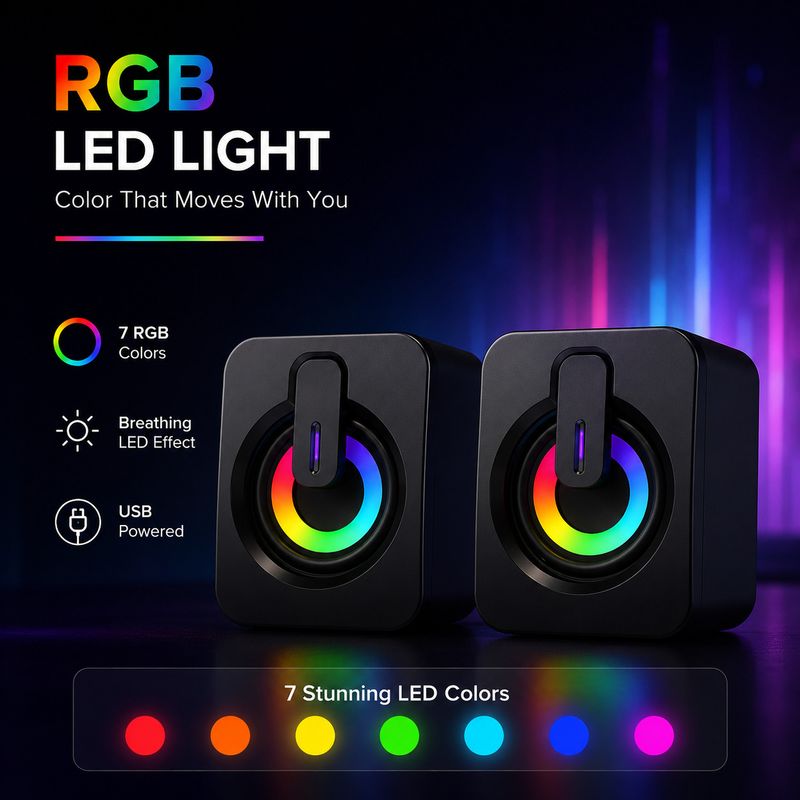Mark sobar RGB Wired Speaker for Computers - Image 4