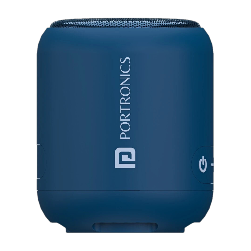 Portronics SoundDrum 10W Portable with Powerful Bass, Built in Mic & FM 10 W Bluetooth Speaker (Blue, Stereo Channel)
