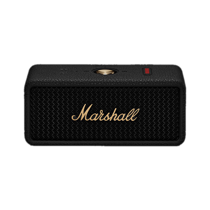 Marshall Emberton III Portable 32+Hour Playtime, 360-degree Sound, Waterproof 20 W Bluetooth Speaker (Black & Brass, Stereo Channel)
