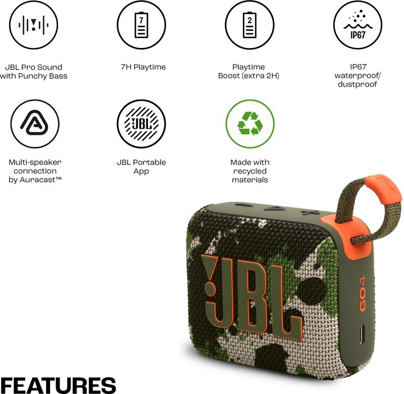 JBL Go 4 4.2W Bluetooth Speaker - Image 4