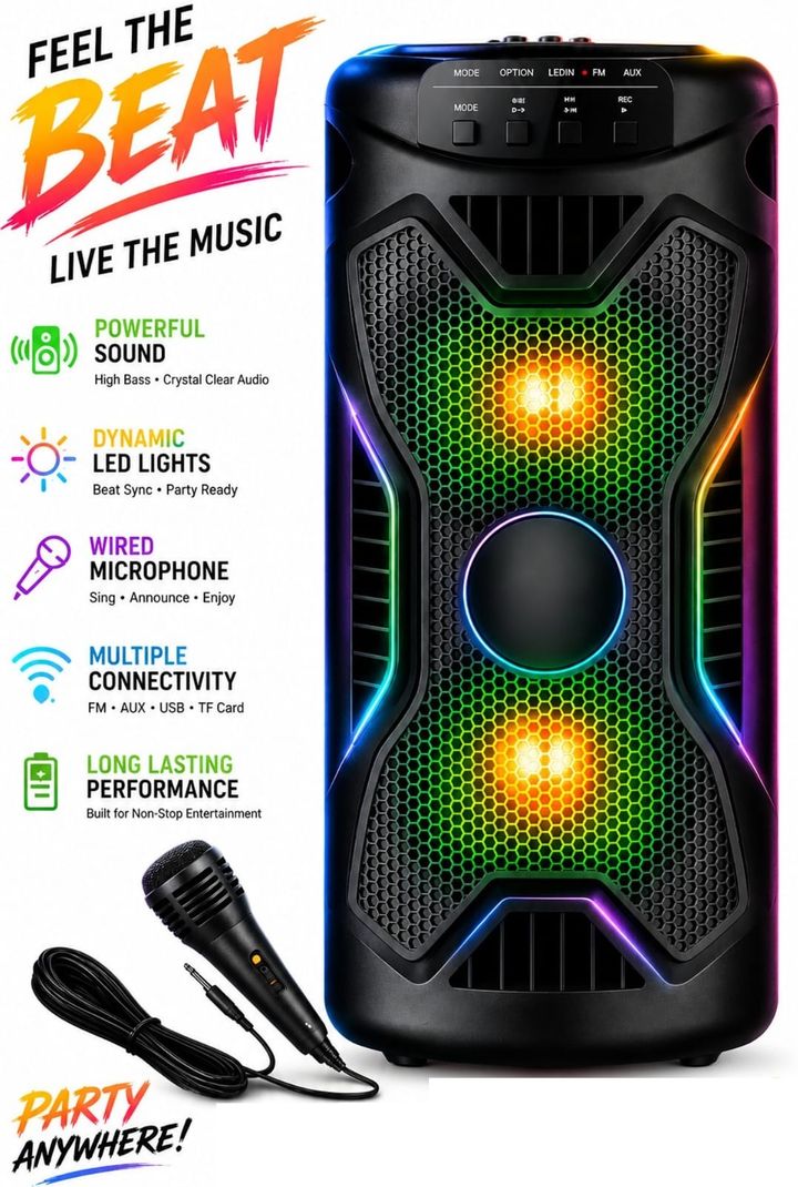 LIMBRO Bluetooth Speaker 1000W 2.0 Channel Black - Image 2