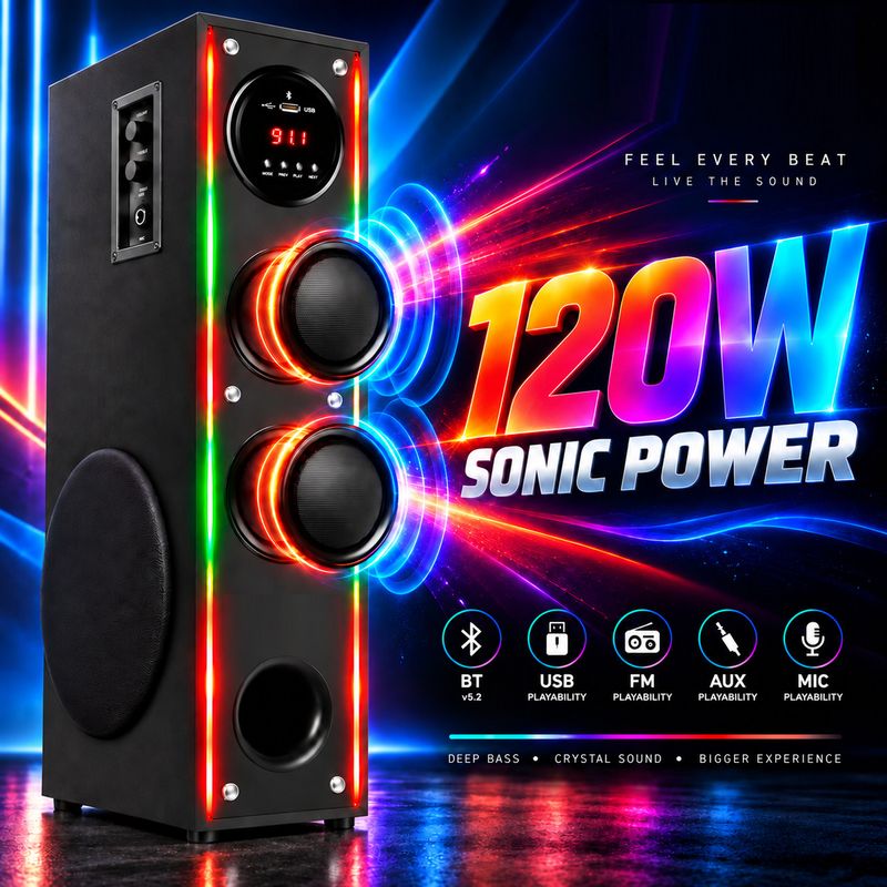 Sendily Q-20 DJ Music System Tower Speaker - Image 6