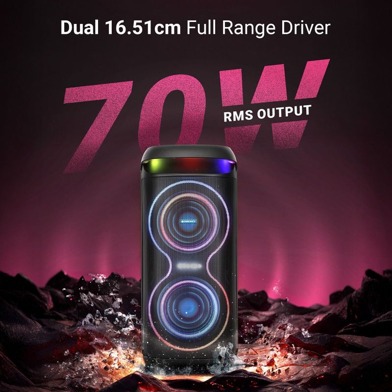 ZEBRONICS Zeb-Starlit 70W Bluetooth Speaker (Black, Stereo) - Image 3