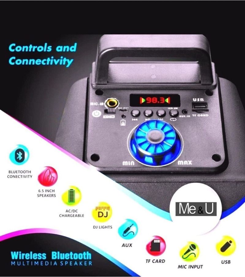 ME&U SargamMusic 8inchD Bluetooth Speaker - Image 5