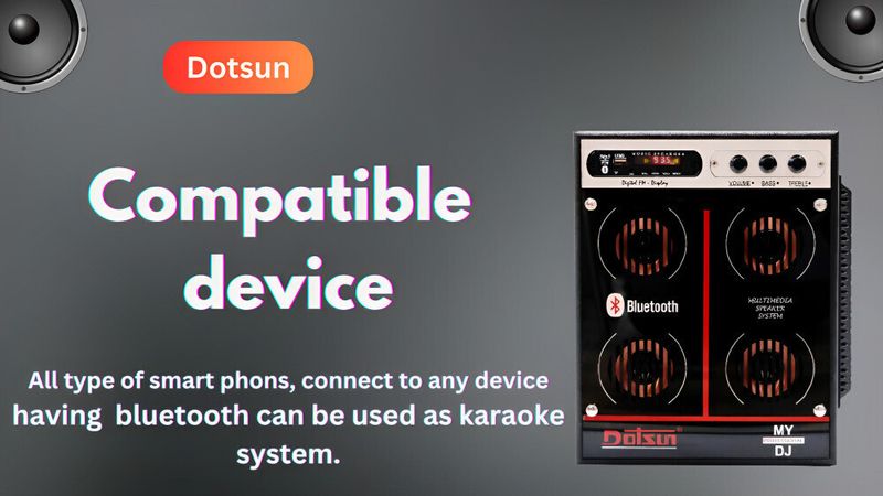 Dotsun डॉटसन My 2 DJ 3400 W ब्लूटूथ (काला, Stereo चैनल) - Image 3