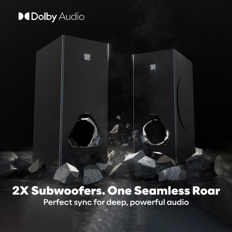 GOVO GOSURROUND 888 Dolby Digital 625 W Bluetooth Soundbar (Platinum Black, 5.2 Channel) - Image 4