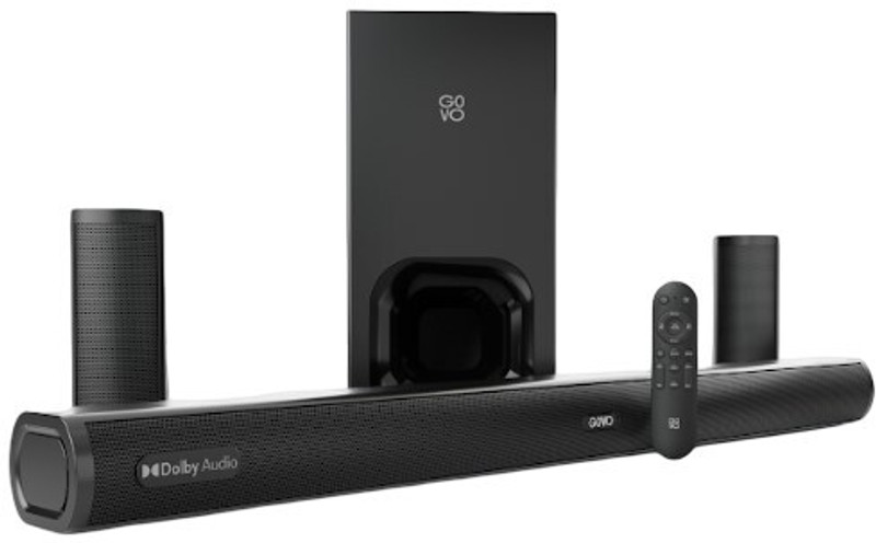 GOVO GOSURROUND 980 Dolby Digital wired Subwoofer 525 W Bluetooth Soundbar Platinum Black, 5.1 Channel
