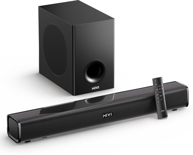 Mivi Fort H160 Soundbar, 160 Watts, 2.1 Channel, Multi-Input and EQ Modes, BT v5.1 160 W Bluetooth Soundbar (Black, 5.1 Channel)